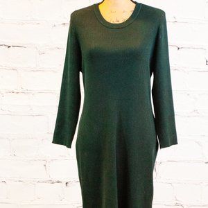 DKNY Below-Knee "Sweater" Dress with below-elbow sleeves